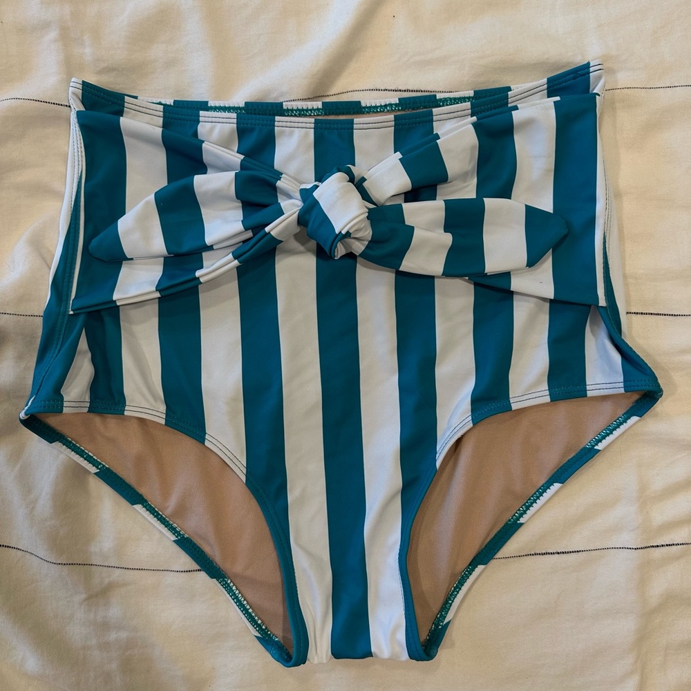 KJ Teal Stripe Tied Up Bottoms